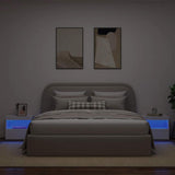Bedside Cabinets with LED Lights 2 pcs White 50x40x45 cm - Top-Down View