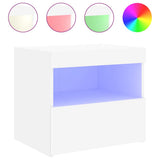 Bedside Cabinets with LED Lights 2 pcs White 50x40x45 cm - Rear View
