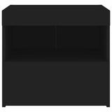 Bedside Cabinet with LED Lights Black 50x40x45 cm