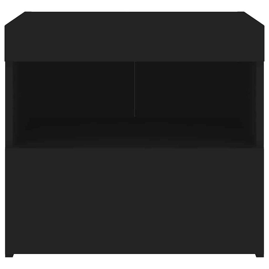 Bedside Cabinets with LED Lights 2 pcs Black 50x40x45 cm