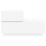 Bedside Cabinet with LED Lights White 70x36x40.5 cm
