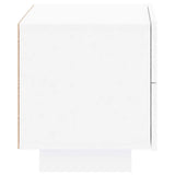 Bedside Cabinet with LED Lights White 70x36x40.5 cm - Low Angle