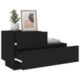 Bedside Cabinet with LED Lights Black 70x36x40.5 cm - Top-Down View
