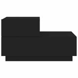 Bedside Cabinet with LED Lights Black 70x36x40.5 cm - Close-Up Angle