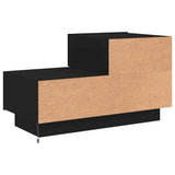 Bedside Cabinet with LED Lights Black 70x36x40.5 cm - Extra Image