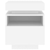 Bedside Cabinet with LED Lights White 40x39x48.5 cm