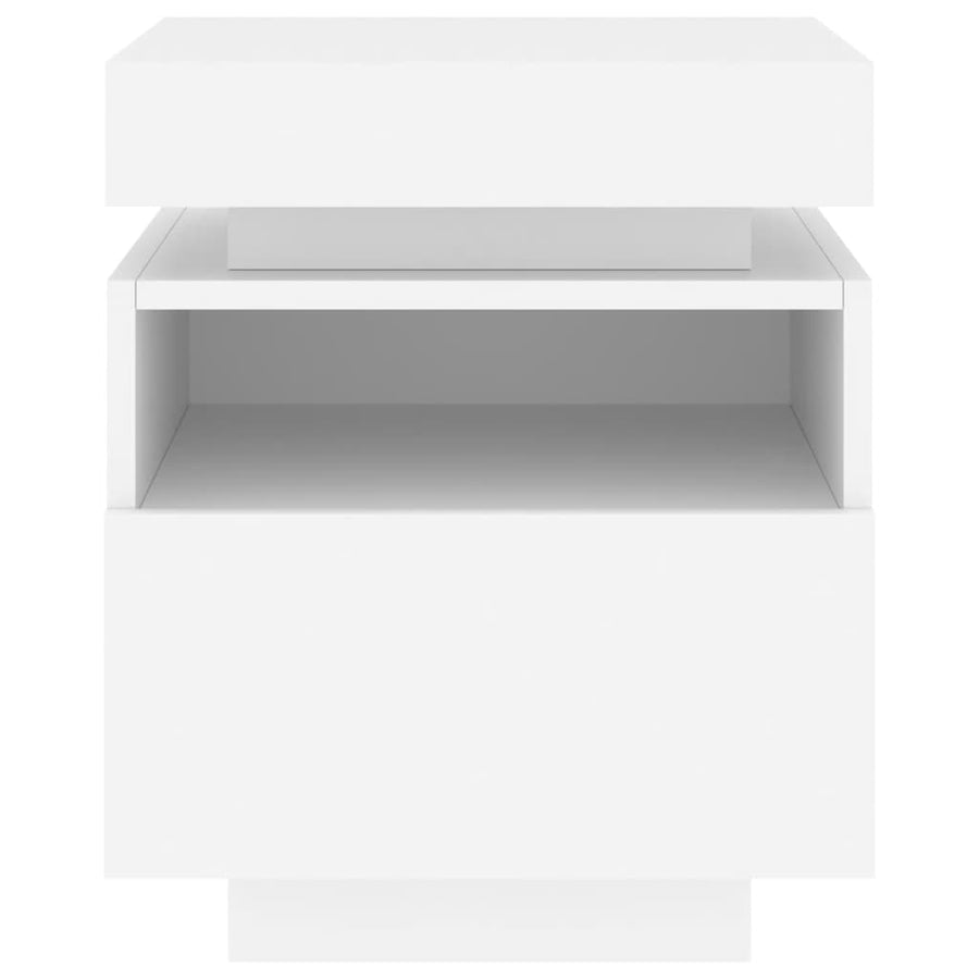 Bedside Cabinets with LED Lights 2 pcs White 40x39x48.5 cm