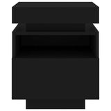 Bedside Cabinets with LED Lights 2 pcs Black 40x39x48.5 cm