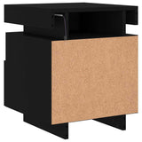 Bedside Cabinets with LED Lights 2 pcs Black 40x39x48.5 cm - Low Angle