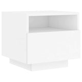 Bedside Cabinet with LED Lights White 40x39x37 cm - 45-Degree Angle