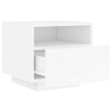 Bedside Cabinet with LED Lights White 40x39x37 cm - Rear View