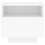 Bedside Cabinet with LED Lights White 40x39x37 cm