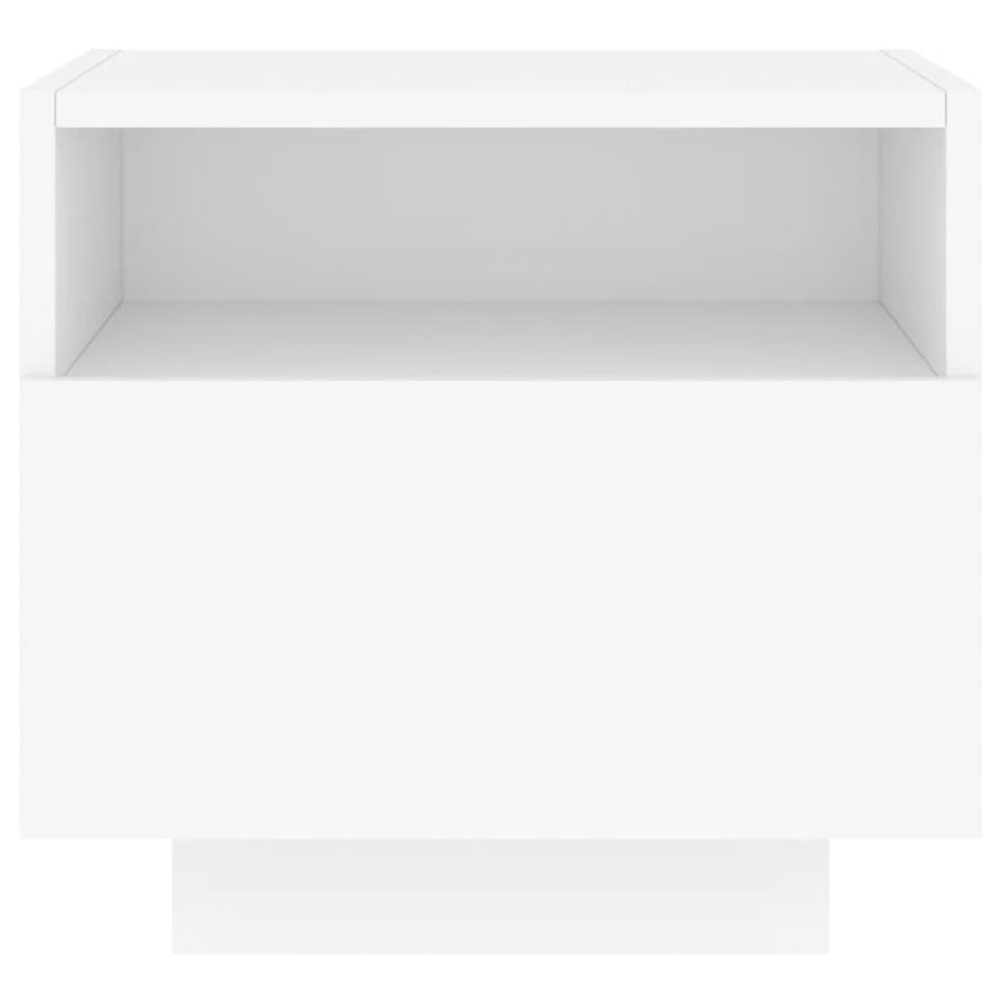 Bedside Cabinet with LED Lights White 40x39x37 cm