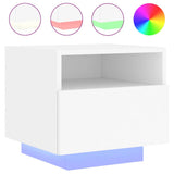 Bedside Cabinets with LED Lights 2 pcs White 40x39x37 cm - 45-Degree Angle