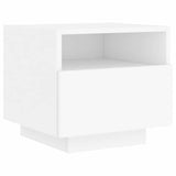 Bedside Cabinets with LED Lights 2 pcs White 40x39x37 cm - Close-Up Angle
