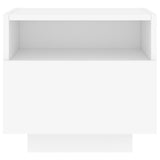 Bedside Cabinets with LED Lights 2 pcs White 40x39x37 cm - Low Angle