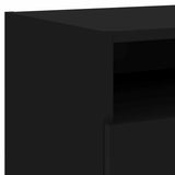 Bedside Cabinet with LED Lights Black 40x39x37 cm - Extra Image