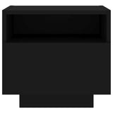 Bedside Cabinets with LED Lights 2 pcs Black 40x39x37 cm - Low Angle