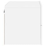 Wall-mounted Bedside Cabinet with LED Lights White