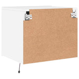 Wall-mounted Bedside Cabinet with LED Lights White
