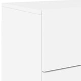 Wall-mounted Bedside Cabinet with LED Lights White