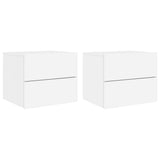 Wall-mounted Bedside Cabinets with LED Lights 2 pcs White