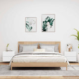 Wall-mounted Bedside Cabinets with LED Lights 2 pcs White - Side View
