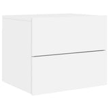 Wall-mounted Bedside Cabinets with LED Lights 2 pcs White - Rear View
