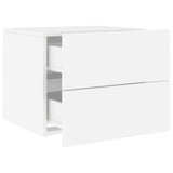 Wall-mounted Bedside Cabinets with LED Lights 2 pcs White - Close-Up Angle
