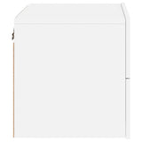 Wall-mounted Bedside Cabinets with LED Lights 2 pcs White