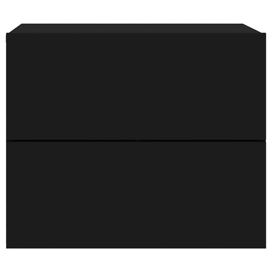 Wall-mounted Bedside Cabinets with LED Lights 2 pcs Black