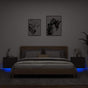Wall-mounted Bedside Cabinets with LED Lights 2 pcs Black