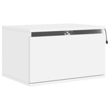 Wall-mounted Bedside Cabinet with LED Lights White - Side View
