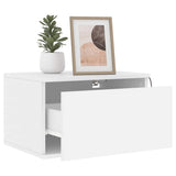 Wall-mounted Bedside Cabinets with LED Lights 2 pcs White