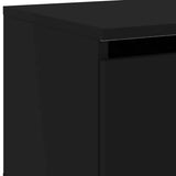 Wall-mounted Bedside Cabinet with LED Lights Black - Extra Image