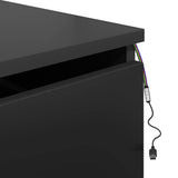 Wall-mounted Bedside Cabinets with LED Lights 2 pcs Black - Extra Image