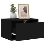 Wall-mounted Bedside Cabinets with LED Lights 2 pcs Black - Top-Down View