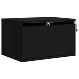 Wall-mounted Bedside Cabinets with LED Lights 2 pcs Black - Rear View