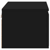 Wall-mounted Bedside Cabinets with LED Lights 2 pcs Black - Extra Image