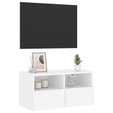 TV Wall Cabinet White 60x30x30 cm Engineered Wood - 45-Degree Angle