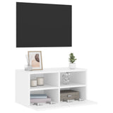 TV Wall Cabinet White 60x30x30 cm Engineered Wood - Rear View