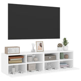 TV Wall Cabinets 2 pcs White 60x30x30 cm Engineered Wood - 45-Degree Angle