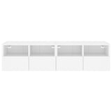 TV Wall Cabinets 2 pcs White 60x30x30 cm Engineered Wood - Low Angle