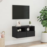 TV Wall Cabinet Black 60x30x30 cm Engineered Wood - Side View