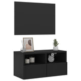 TV Wall Cabinet Black 60x30x30 cm Engineered Wood - 45-Degree Angle