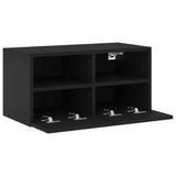 TV Wall Cabinet Black 60x30x30 cm Engineered Wood - Close-Up Angle