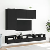 TV Wall Cabinets 2 pcs Black 60x30x30 cm Engineered Wood - Top-Down View