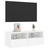TV Wall Cabinet White 80x30x30 cm Engineered Wood - 45-Degree Angle