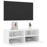 TV Wall Cabinet White 80x30x30 cm Engineered Wood - Rear View