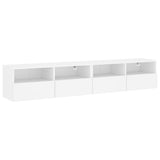 TV Wall Cabinets 2 pcs White 80x30x30 cm Engineered Wood - Front View